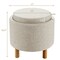 Round Storage Ottoman with Tray Top Accent Padded Footrest